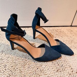 Kelly & Katie teal suede ankle strap pumps size 8